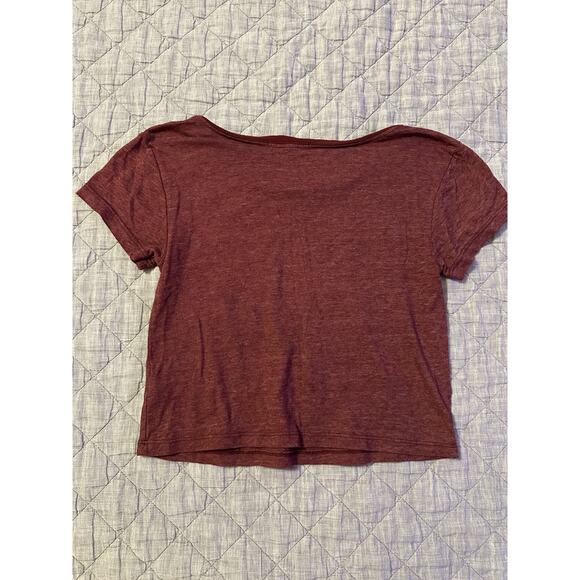 Truly Madly Deeply Celestial Moon Graphic Crop Tee Small Burgundy Witchy Boho - Picture 7 of 8
